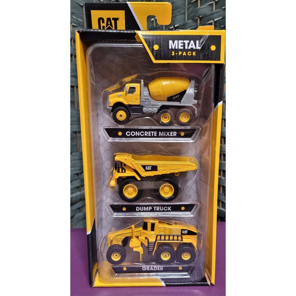 Caterpillar Construction Vehicles Die Cast Metal 3-Pack‎ Item #82253 Brand New